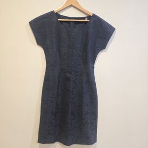 Love Moschino Subtle Floral Navy Midi Dress